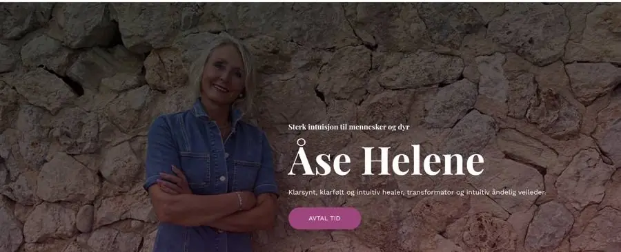 Skjermbilde av Åse Helene sitt nettsted