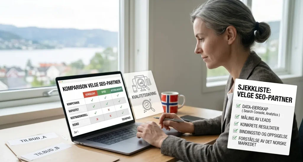 Norwegian Female Business Owner Evaluates SEO Agencies and Consultants Using a Checklist